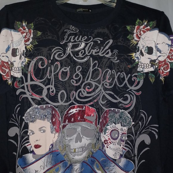 CIPO & BAXX  TRUE REBELS SKULL SHIRT - Picture 1 of 8